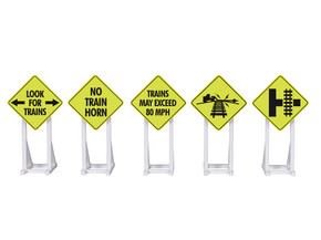 Railroad Signs 5-Pack
